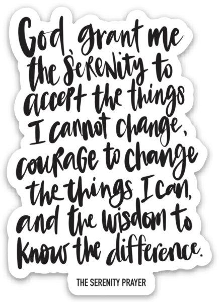 Serenity Prayer sticker